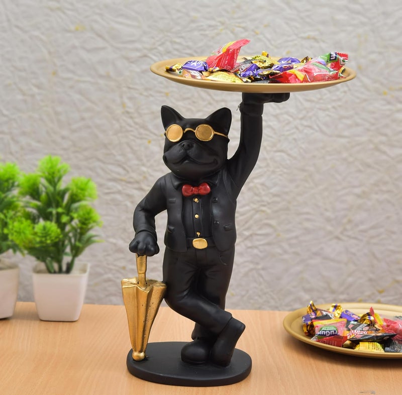 ASMR Craft Resin Bulldog Serving TrayPlatter for Home Dining Table II Candy HolderCake Stand and Many More II Gifting - Image 1