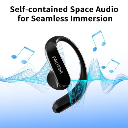 PEICHENG Wireless Bluetooth Earphones Earbuds Headphone Ear Bud for Sports Travel Business Learning (Black) - Image 4