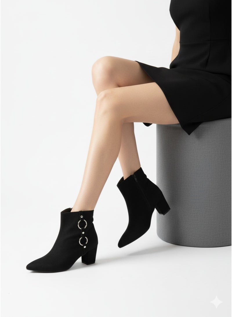 Vbranda Elegant ankle boots with metallic ring details - Image 2