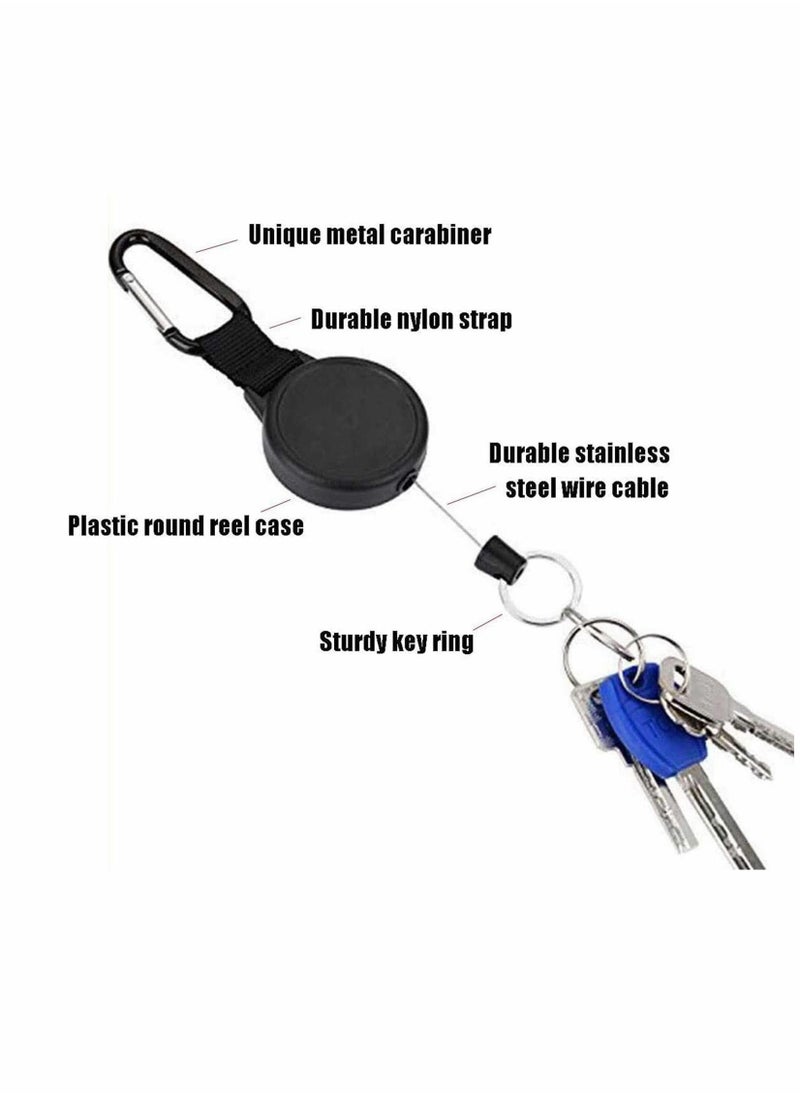 2 Pcs Retractable Keyring, Heavy Duty Keychains 27 Inches Extending Steel Lanyard Reel Cool Fashion Durable Heavy Duty Retractable Key Chain Key Reel with 100cm Steel Wire Rope, Black - pzsku/Z557CC34C2F6F57B06436Z/45/_/1657766771/30a34df8-13e3-41e1-86fc-8c91f89a19fd