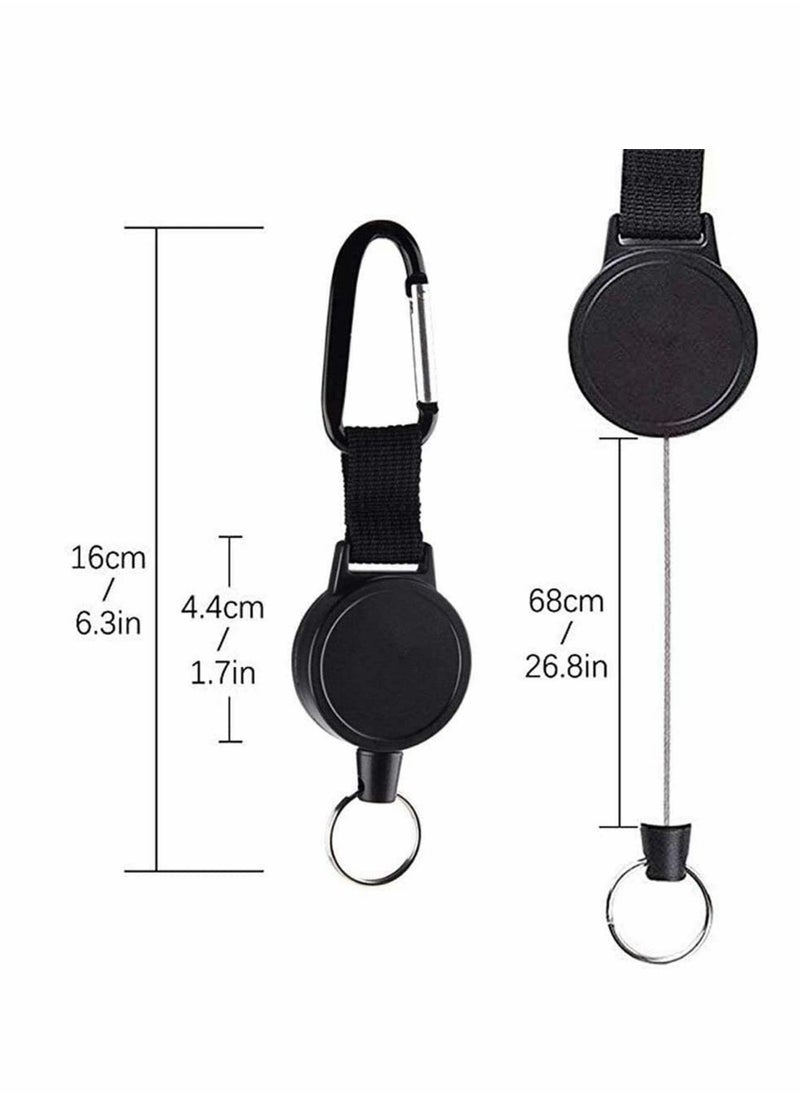 2 Pcs Retractable Keyring, Heavy Duty Keychains 27 Inches Extending Steel Lanyard Reel Cool Fashion Durable Heavy Duty Retractable Key Chain Key Reel with 100cm Steel Wire Rope, Black - pzsku/Z557CC34C2F6F57B06436Z/45/_/1657766771/6f01a32f-74fc-411f-8166-f68520132f36