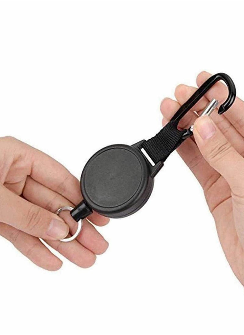 2 Pcs Retractable Keyring, Heavy Duty Keychains 27 Inches Extending Steel Lanyard Reel Cool Fashion Durable Heavy Duty Retractable Key Chain Key Reel with 100cm Steel Wire Rope, Black - pzsku/Z557CC34C2F6F57B06436Z/45/_/1657766771/a2578042-3e89-449a-95a0-3ef3b74023d7