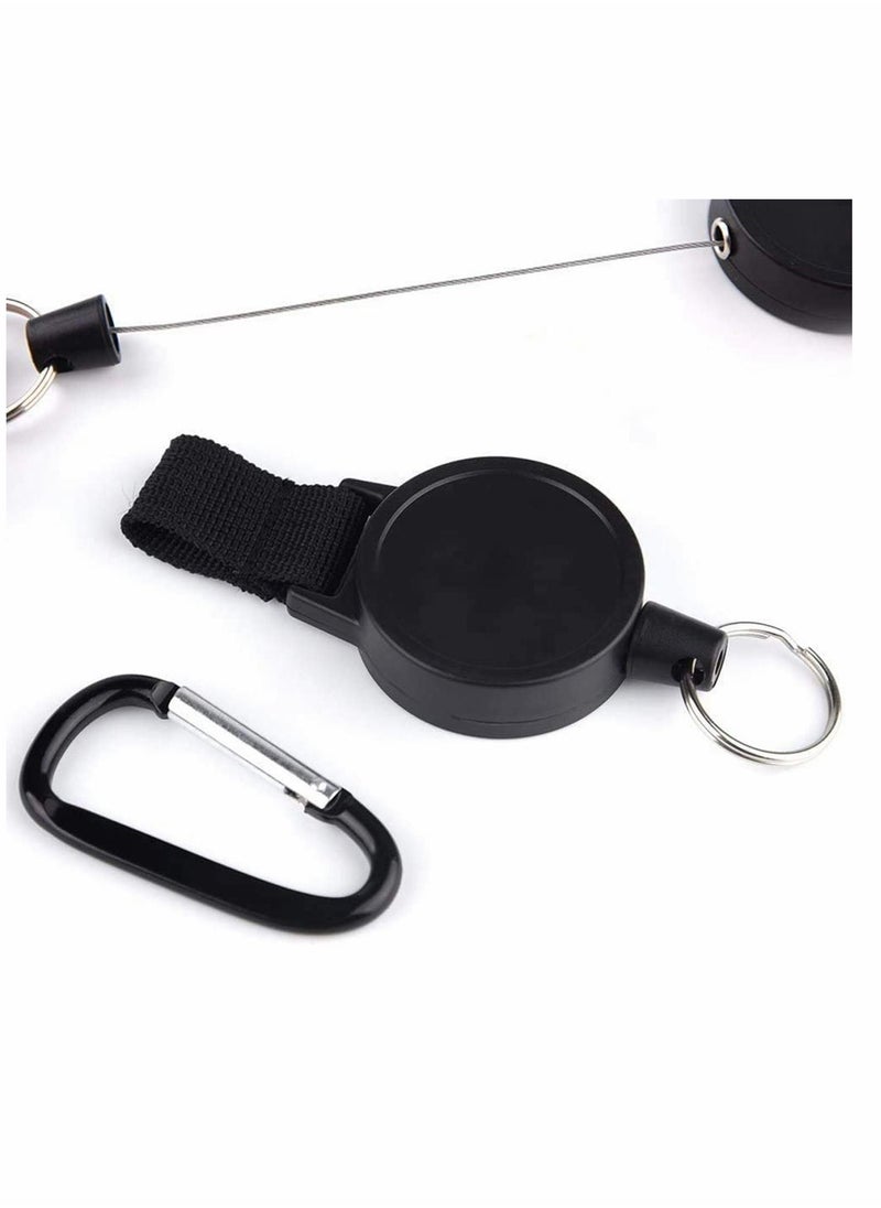 2 Pcs Retractable Keyring, Heavy Duty Keychains 27 Inches Extending Steel Lanyard Reel Cool Fashion Durable Heavy Duty Retractable Key Chain Key Reel with 100cm Steel Wire Rope, Black - pzsku/Z557CC34C2F6F57B06436Z/45/_/1657766771/b9273446-f3fc-4831-8e65-99c8e2465f46