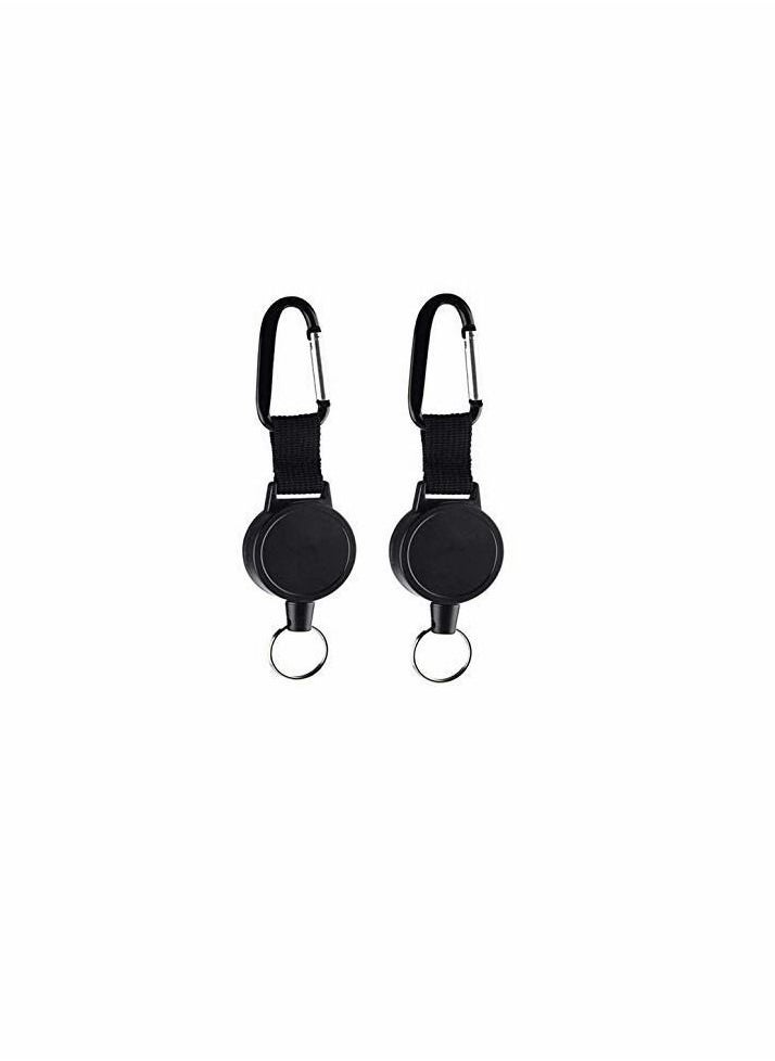 2 Pcs Retractable Keyring, Heavy Duty Keychains 27 Inches Extending Steel Lanyard Reel Cool Fashion Durable Heavy Duty Retractable Key Chain Key Reel with 100cm Steel Wire Rope, Black - pzsku/Z557CC34C2F6F57B06436Z/45/_/1657766771/efcdd2e3-e221-4755-a34d-1bdad120998f