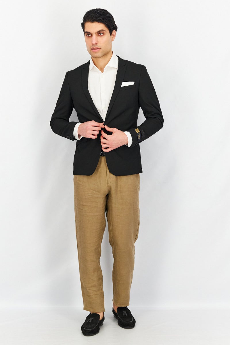 SELECTED Men Slim Fit Plain Formal Blazer, Black - Image 2