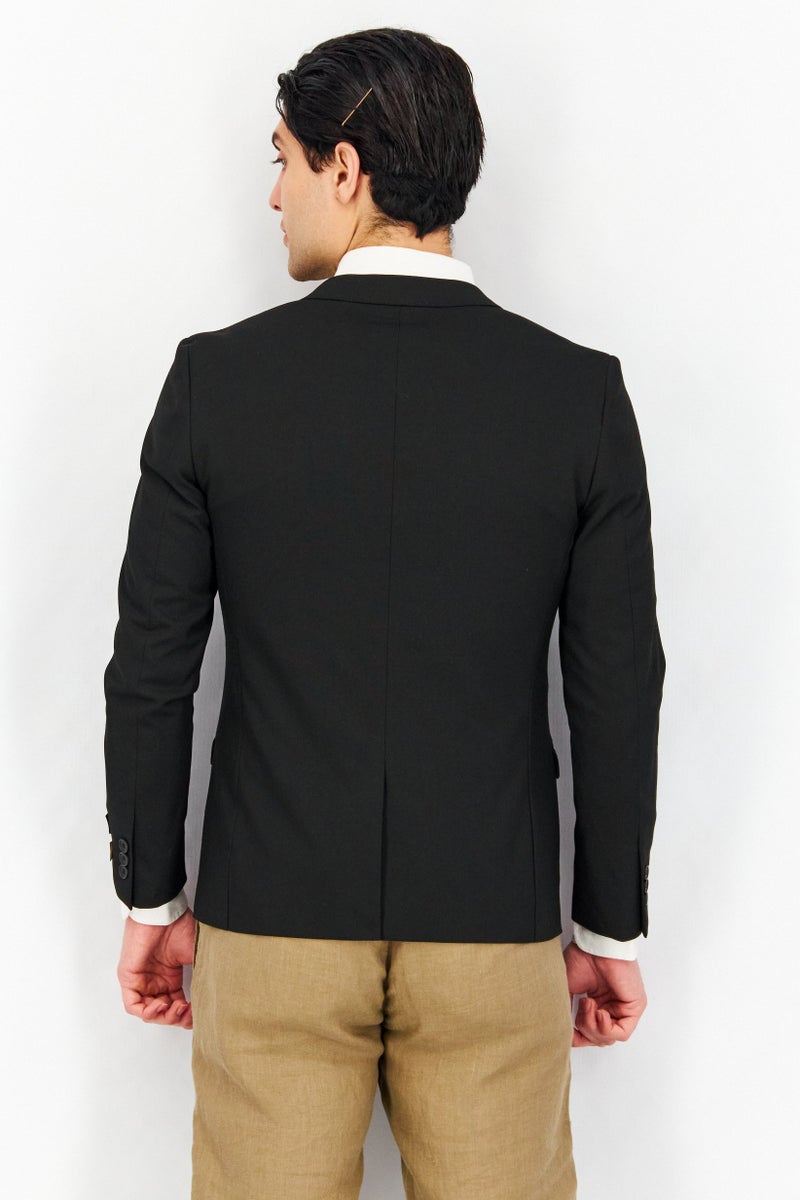 SELECTED Men Slim Fit Plain Formal Blazer, Black - Image 3