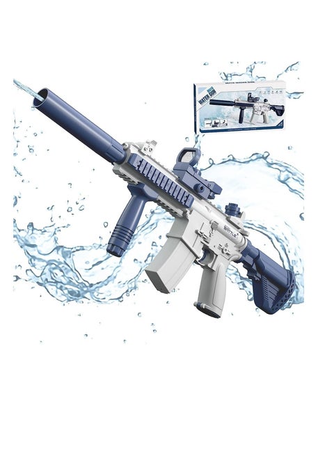 M416 Electric Water  Pistols Range 32 FT, High Capacity Automatic Water Pistols, Summer Outdoor and Pool Party Squirt Water  Pistols Toy (Blue)