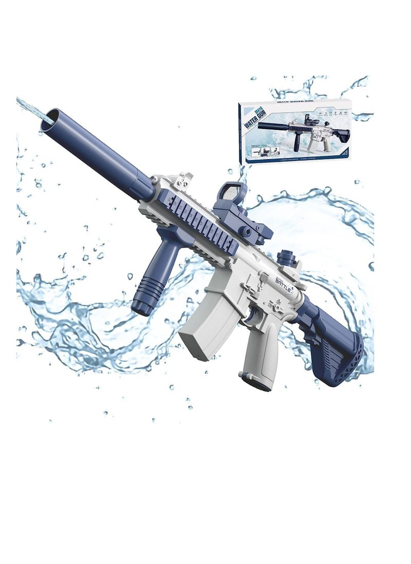 M416 Electric Water  Pistols Range 32 FT, High Capacity Automatic Water Pistols, Summer Outdoor and Pool Party Squirt Water  Pistols Toy (Blue)