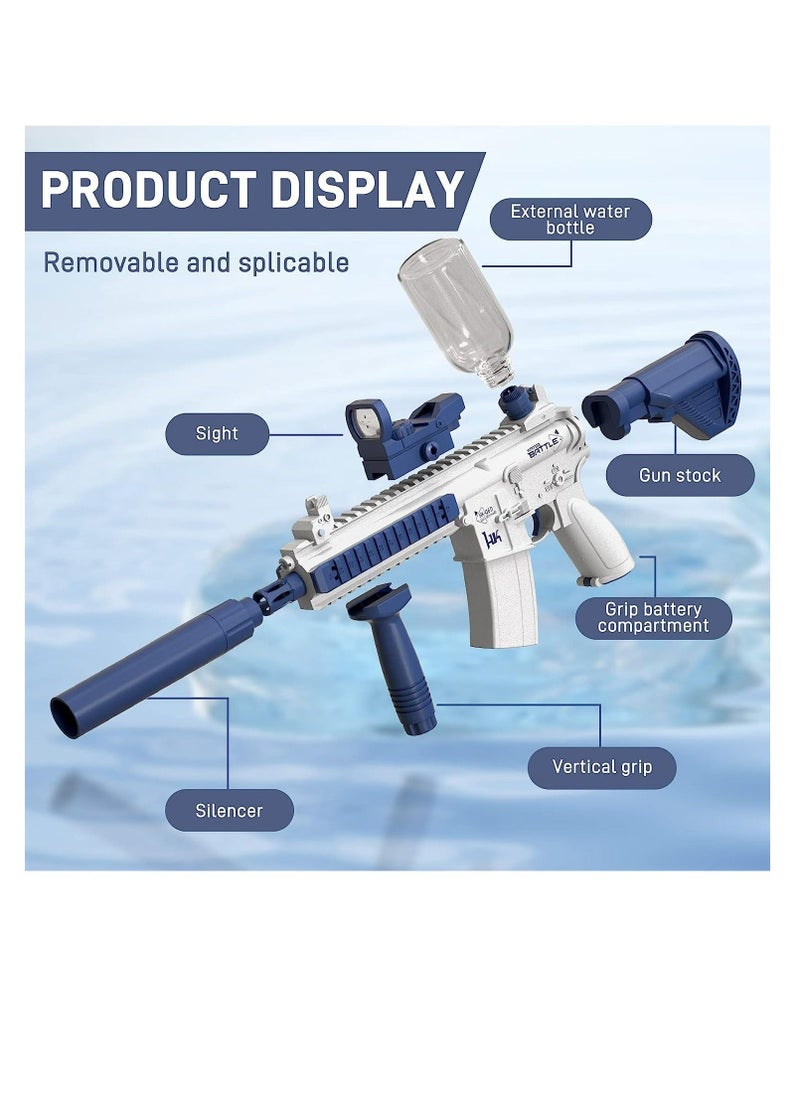 M416 Electric Water  Pistols Range 32 FT, High Capacity Automatic Water Pistols, Summer Outdoor and Pool Party Squirt Water  Pistols Toy (Blue)