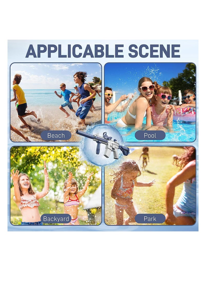 M416 Electric Water  Pistols Range 32 FT, High Capacity Automatic Water Pistols, Summer Outdoor and Pool Party Squirt Water  Pistols Toy (Blue)