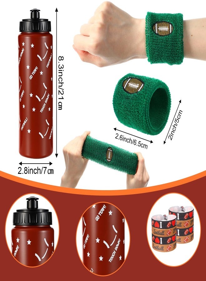 Maxdot 74 Pcs Football Party Favors with 6 Water Bottle 6 Cooling Towel 6 Sports Wristbands 6 Drawstring Gift Bag 50pcs Football Stickers, for Team Gifts Sports Party Supplies - Image 3