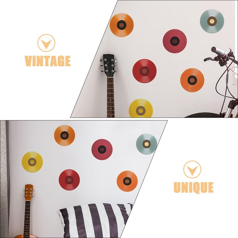 6Pcs Vinyl Record Wall Stickers Music Decor Decals For Bedroom Dorm Home 24 5x24 5cm - Image 4