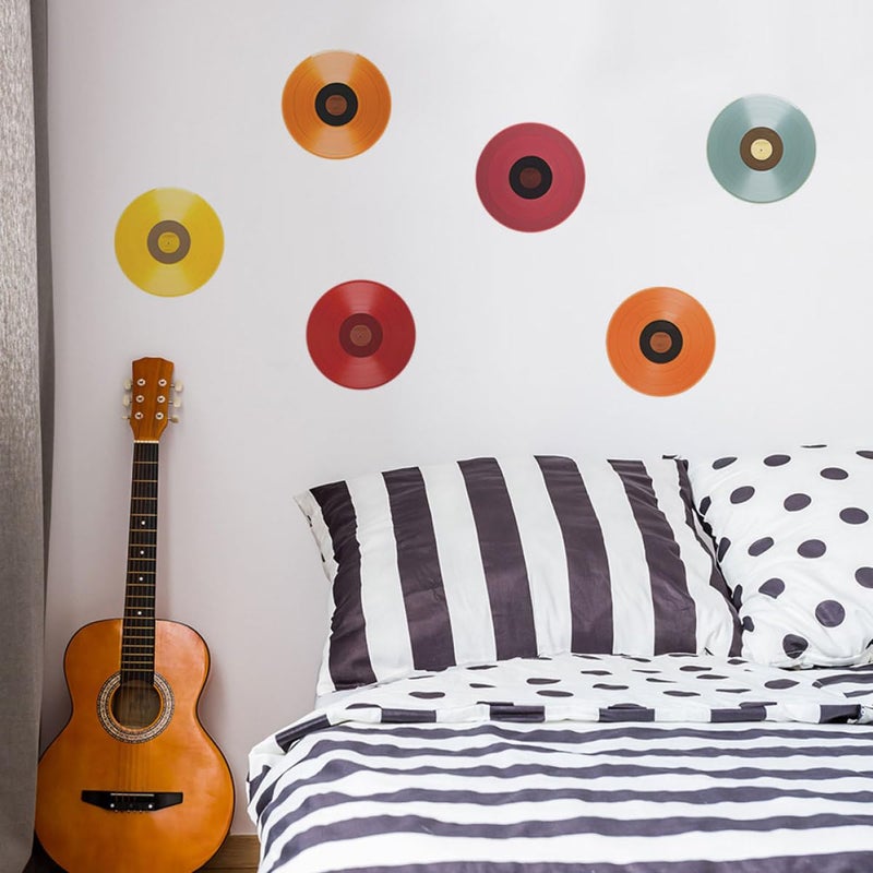 6Pcs Vinyl Record Wall Stickers Music Decor Decals For Bedroom Dorm Home 24 5x24 5cm - Image 5