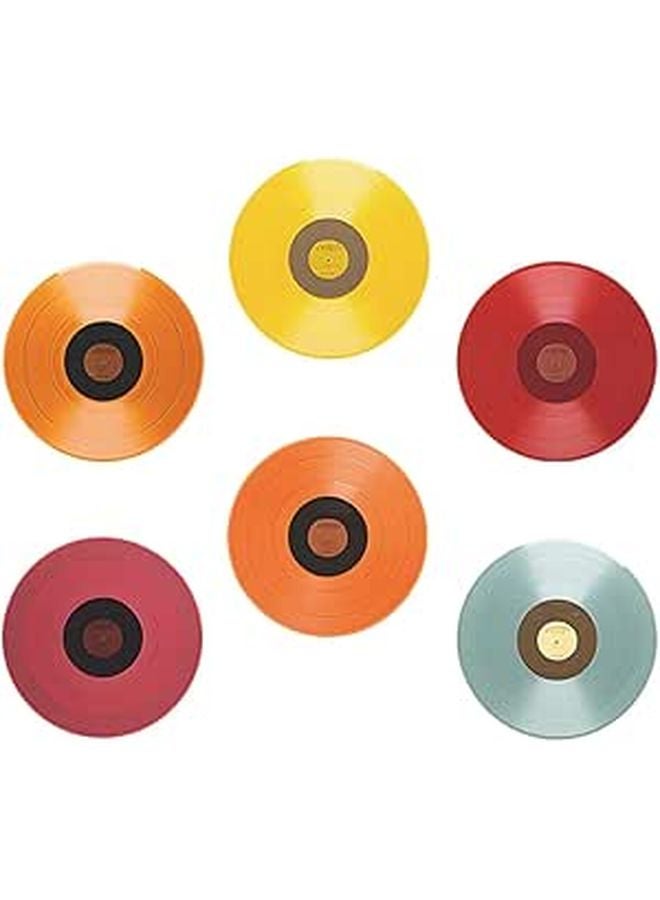 6Pcs Vinyl Record Wall Stickers Music Decor Decals For Bedroom Dorm Home 24 5x24 5cm - Image 1
