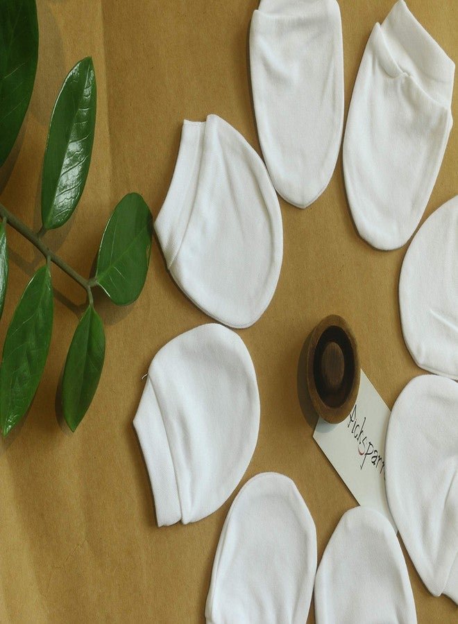PICKSPARROW Soft Cotton Newborn Baby Mittens Set/Newborn Essentials (Solid White, Pack of 4) (0-3 Months) - Image 2