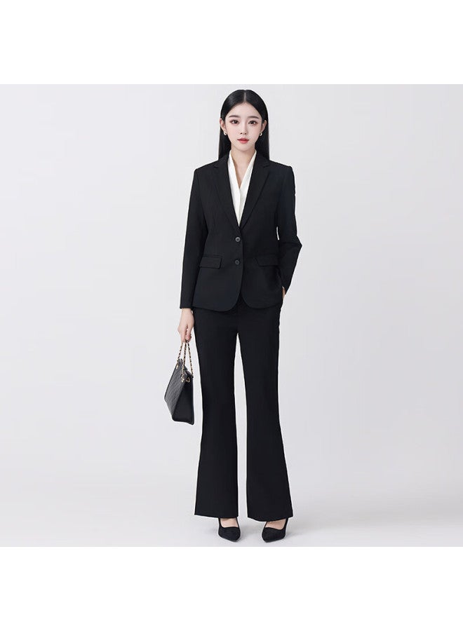 Teluoman Professional Women's Suit Set, Blazer Jacket For Women, Long Sleeves, Two-on Closure, Wrinkle-free Formal Wear, Interview Ol Suit - Image 4