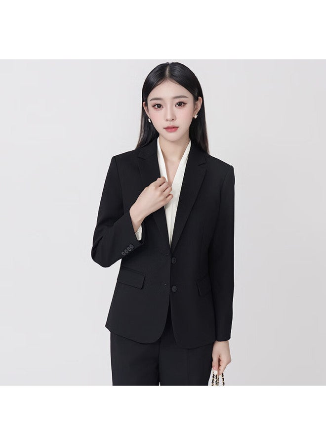 Teluoman Professional Women's Suit Set, Blazer Jacket For Women, Long Sleeves, Two-on Closure, Wrinkle-free Formal Wear, Interview Ol Suit - Image 3