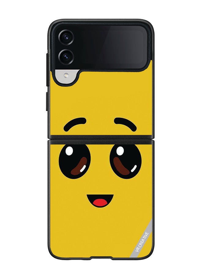 VR CREATIVE Protective Case Cover For Samsung Galaxy Z Flip4 Banana Smiley Design Multicolour - Image 1