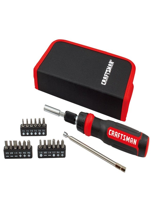 CRAFTSMAN Ratcheting Screwdriver, Multibit Set, 26-Piece (CMHT68001) - Image 1