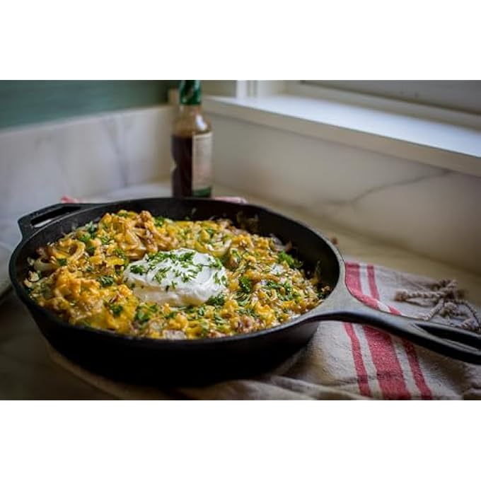 مقلاة حديد زهر، مقلاة مسبقة التتبيل، مقلاة سوداء، مقاس 10.25 بوصة، حديد زهر دائري، L8Sk3 - Image 5