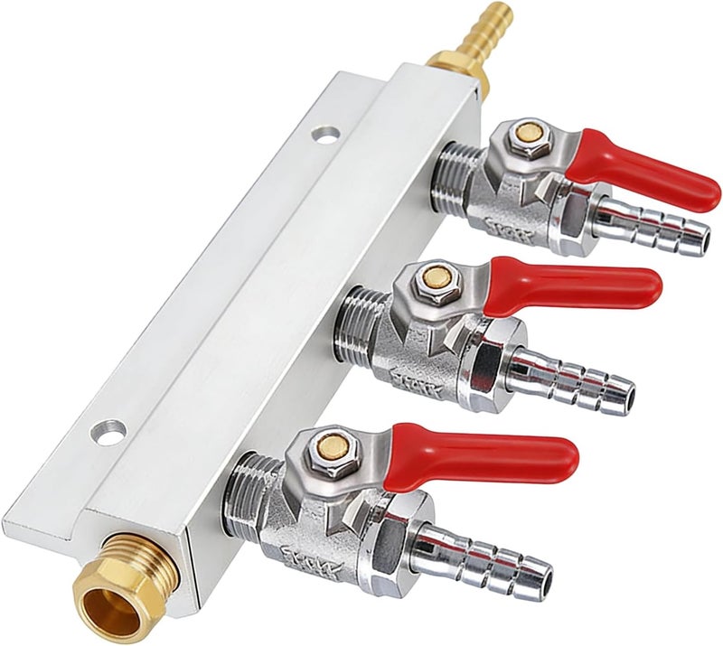 Efficient Metal CO2 Regulator Splitter Suitable with Various and Sodas Systems Beverage Dispenser Accessory Home Brewing Supplies - Image 1