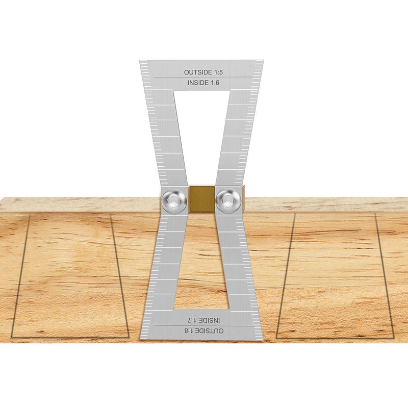 Housolution Housolution Dovetail Marker Stainless Steel Dovetail Jig Guide with Scale Wood Joints Dovetail Marking Jig Marking Gauge Template Size 1516 and 1718 for Woodworking  Silver 