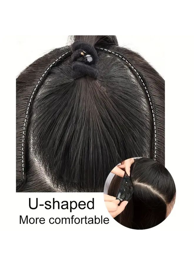 Deep Grey V Shaped Layered Long Hair Extension For Women Adds Volume Fullness 22inch - Image 5
