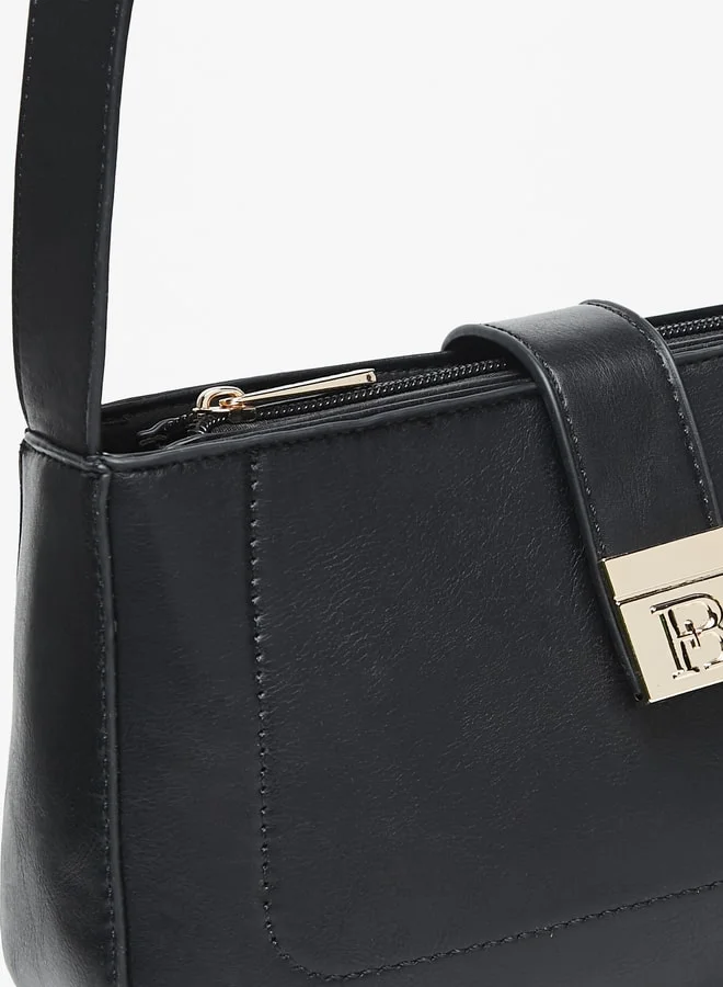Flora Bella By Shoexpress Women's Solid Shoulder Bag with Adjustable Strap and Button Closure