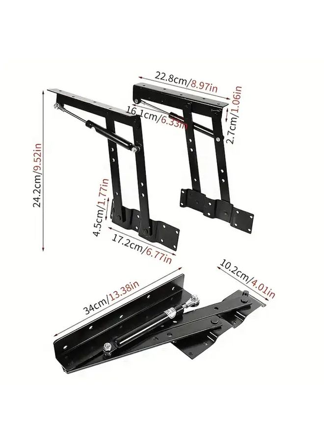 1 Pair Metal Lift Up Coffee Table Mechanism Adjustable Height Desk Frame Hinge Hardware - Image 3