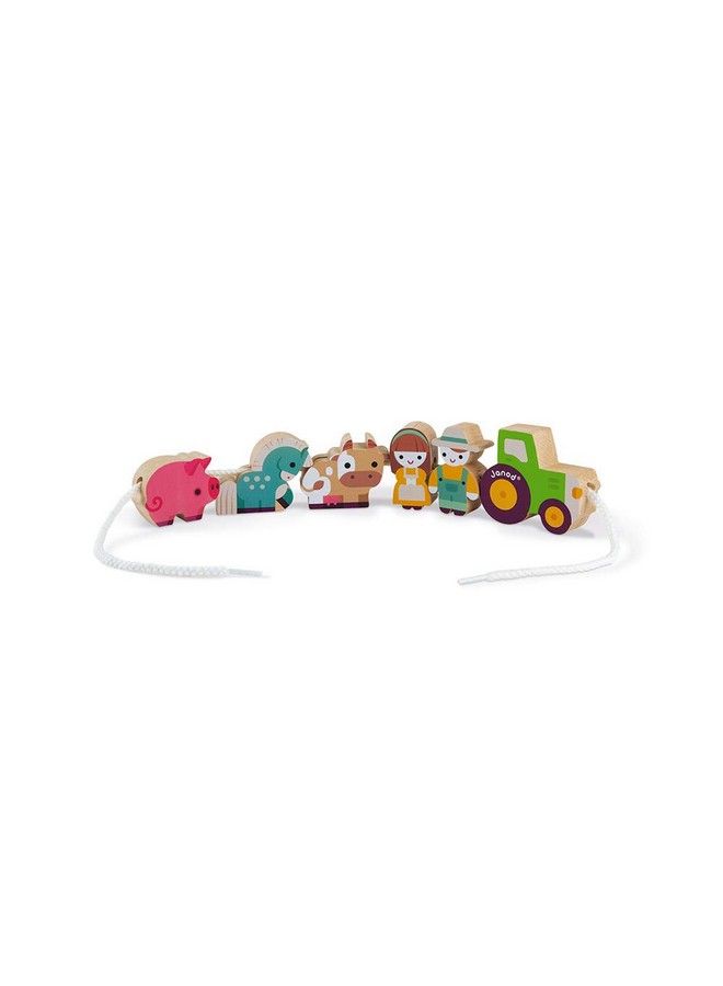 Janod Stringable Farmthemed Wooden Beads 11 Pieces Ages 2+ J05315 - Image 5