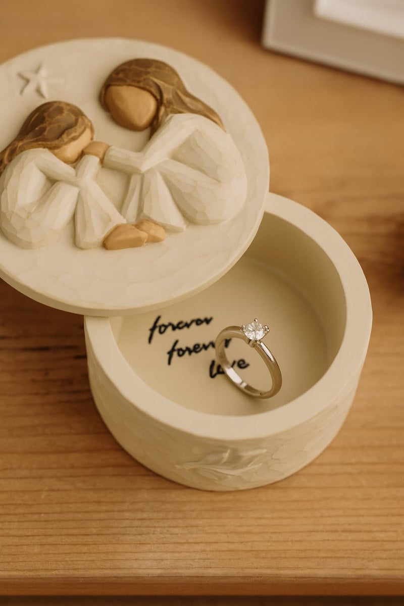 GoGnome Resin Keepsake Box - Forever Love Jewelry & Trinket Holder for Mom Daughter or Sisters Best Friends Friendship - Hand-Painted Heartfelt Gift (Love) - Image 5