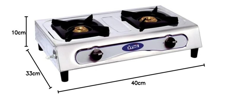 Jyoti 2 Burner Stainless Steel Top Gas Stove Jyoti 206 SS Non Auto - Image 4
