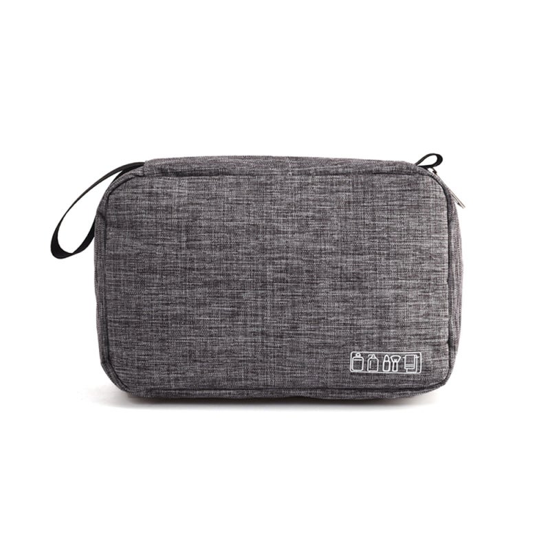 Hanging Travel Toiletry Bag - Large Capacity Water-resistant Grey Makeup Organizer with 3 Separate Storage Areas for Women Travel, Business Trip, Gym Shower - Image 3