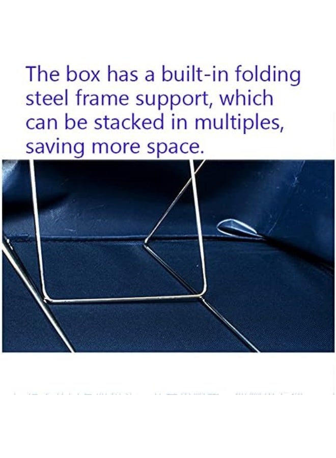 Gu oz Oxford Cloth Washable Stacked Storage Box With Zip Lid,Folding Garment Storage Organizer Containers,Multi-purpose Household Storage Boxes,Strong Metal Frame  - Image 5