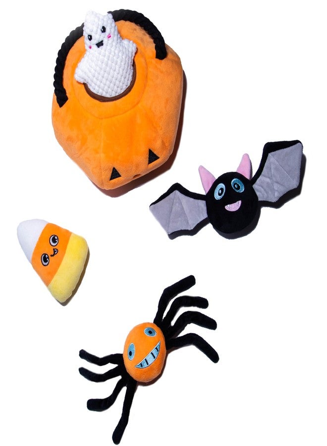Glow Pups ألعاب الكلاب Glow Pups للهالوين، لعبة الاختباء والبحث، فانوس جاك أو لانترن مع 4 ألعاب قطيفة تصدر صوت صرير، مقبض حبل متين، تفاعلية، يقطينة برتقالية للهالوين - Image 2