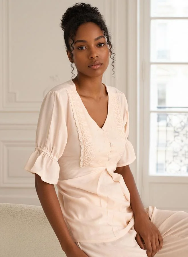 سبلاش فيڤ طقم بيجاما قميص بأزرار وبنطلون فيسكوز