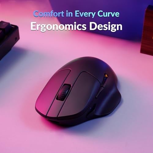 Keychron M7 8K Wireless Mouse, 30K DPI Optical Computer Mice, 2.4 GHz/Bluetooth/Wired with Macro Button 66g Lightweight Ergonomic, Up to 140 Hours Worktime for Laptop macOS/Windows - Black - Image 5