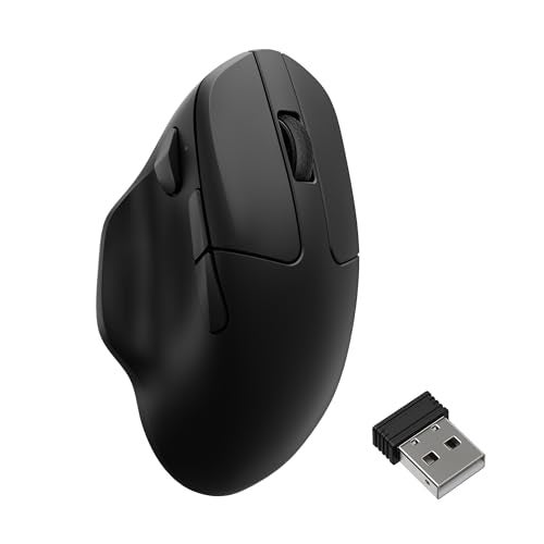 Keychron M7 8K Wireless Mouse, 30K DPI Optical Computer Mice, 2.4 GHz/Bluetooth/Wired with Macro Button 66g Lightweight Ergonomic, Up to 140 Hours Worktime for Laptop macOS/Windows - Black - Image 1