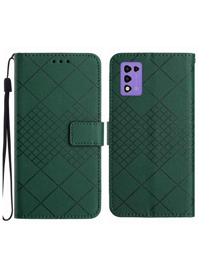 Case For ZTE Libero 5G III Rhombic Grid Texture Leather Phone Case
