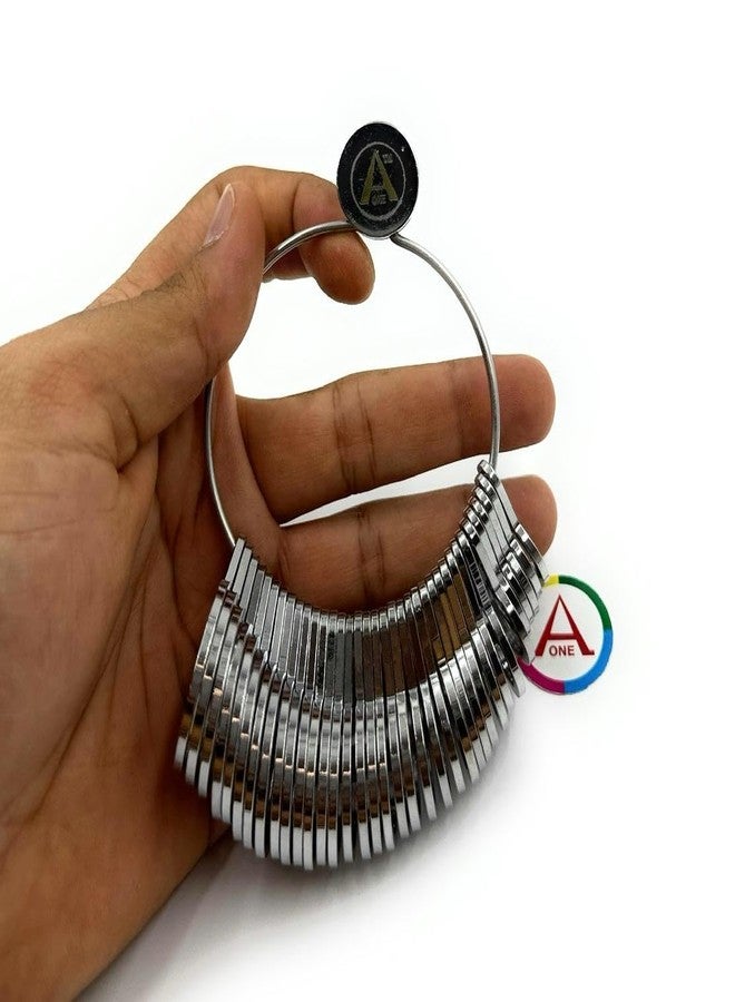 Aone Universal Ring Sizer Gauge With International Markings For Measuring Finger Ring Sizes Featuring 36Pcs Flat Rings For Jewellery Making, Jewellery Repair & Hobby Crafts Diy, Steel - Image 2