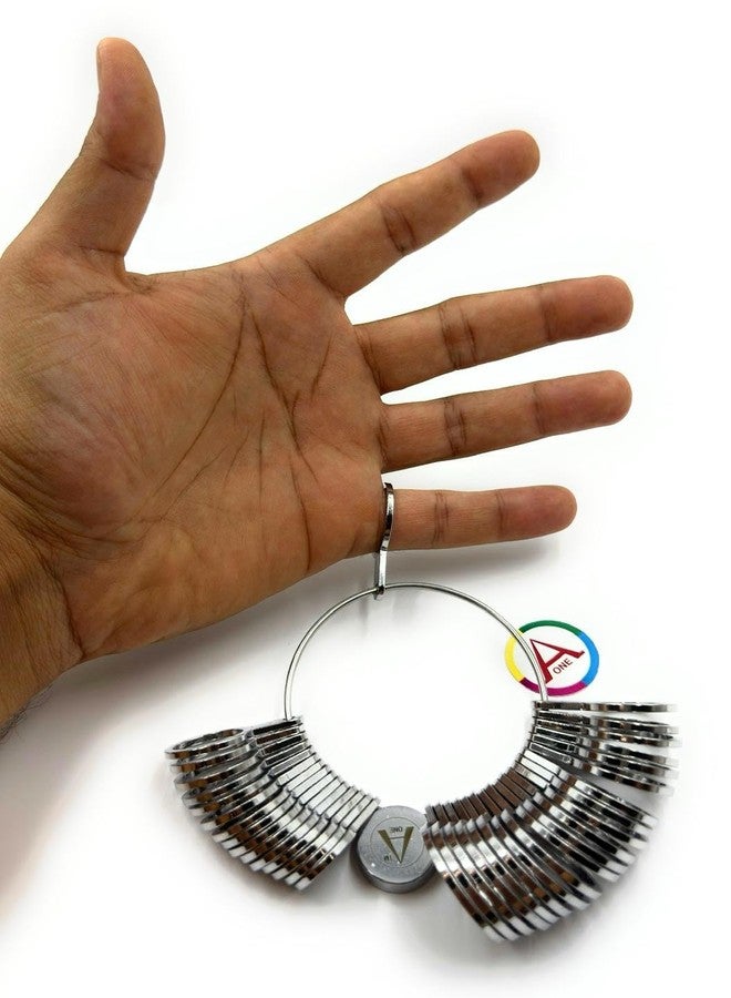 Aone Universal Ring Sizer Gauge With International Markings For Measuring Finger Ring Sizes Featuring 36Pcs Flat Rings For Jewellery Making, Jewellery Repair & Hobby Crafts Diy, Steel - Image 3