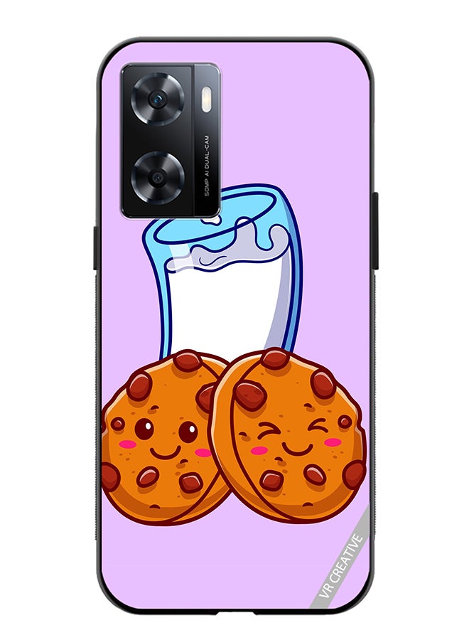 VR CREATIVE Protective Case Cover For Oppo A57/A77s Milk And Cookies Design Multicolour - Image 1