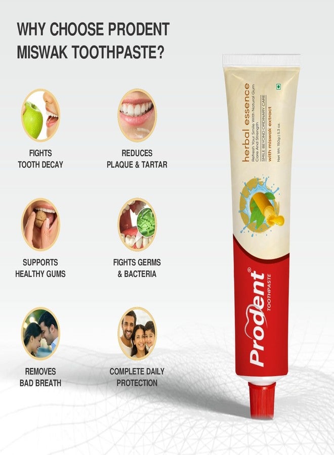 Prodent Miswak Herbal Toothpaste for Gum Care, Cavity Protection & Plaque Removal | Contains Natural Miswak Extract | Paraben & SLS Free | 150g - Image 5