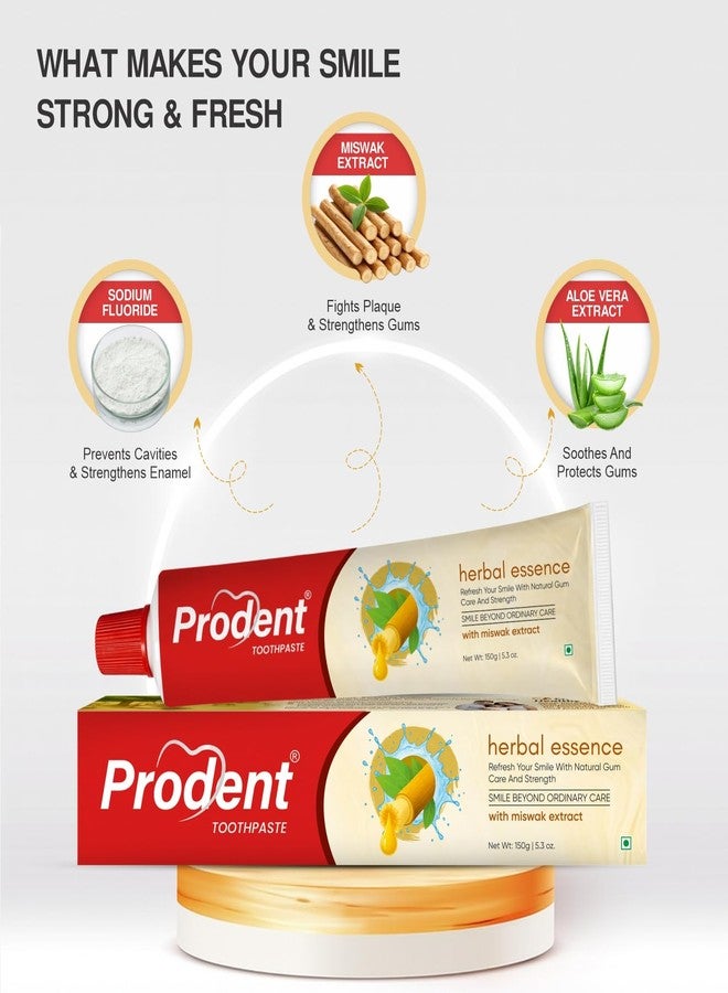 Prodent Miswak Herbal Toothpaste for Gum Care, Cavity Protection & Plaque Removal | Contains Natural Miswak Extract | Paraben & SLS Free | 150g - Image 4