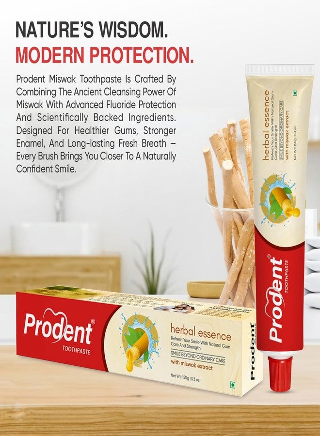 Prodent Miswak Herbal Toothpaste for Gum Care, Cavity Protection & Plaque Removal | Contains Natural Miswak Extract | Paraben & SLS Free | 150g - Image 2