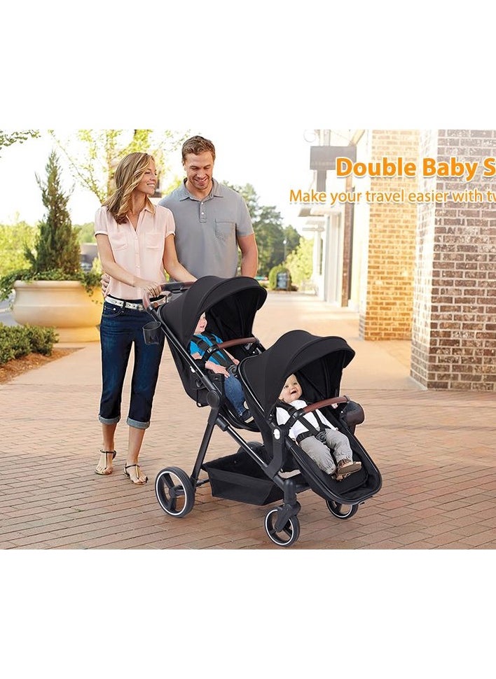umbrella stroller umbrella twins snicker with carseat-black  - Image 4
