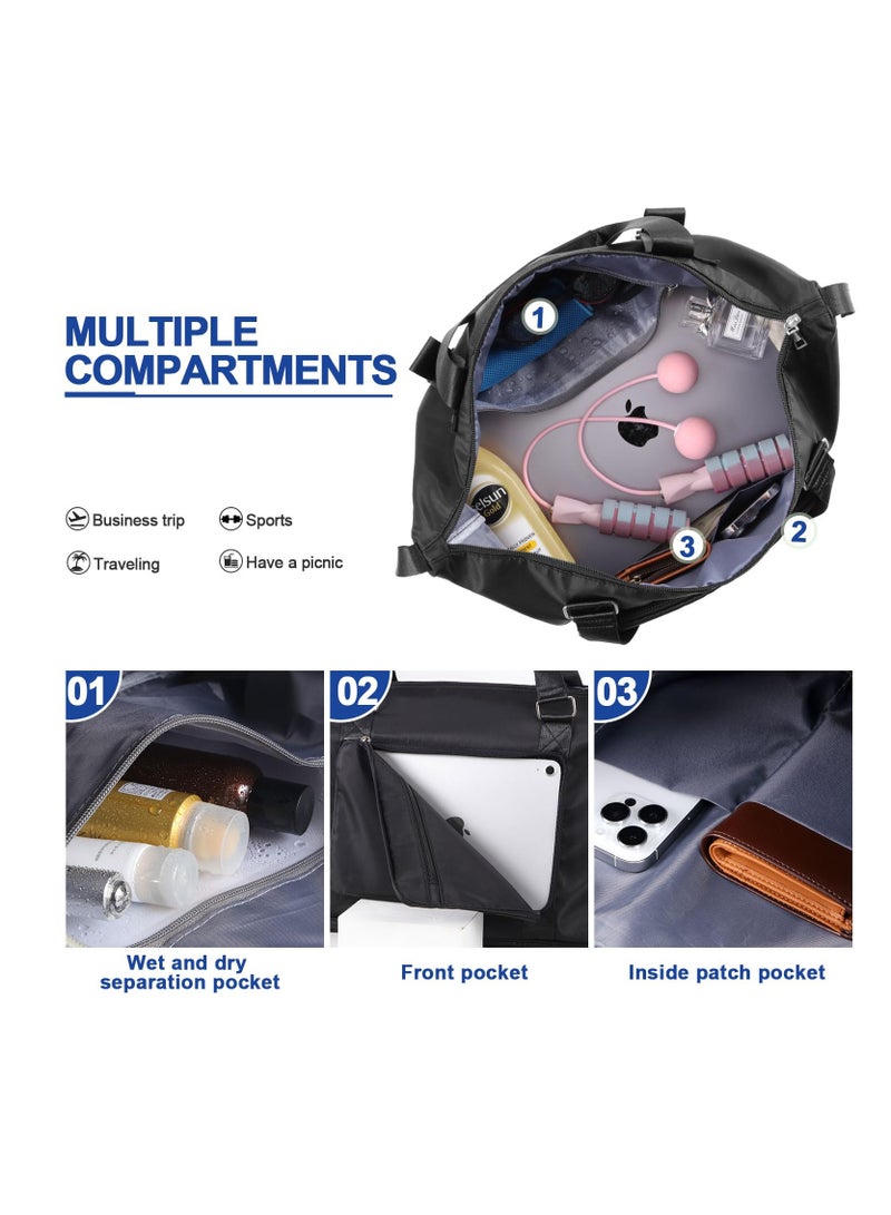 Versatile Travel Duffle Bag with Double Shoulder Straps, Water-resistant and Foldable Design, Spacious Weekender Bag for Men and Women, Ideal for Sports and Travel - Image 2