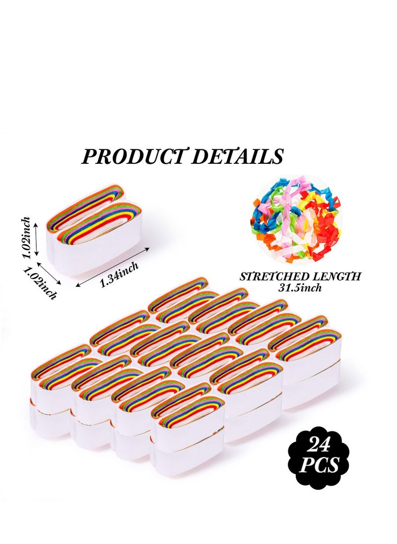 SYOSI - 24 Pieces Mouth Coils Vomit Paper Magic Tricks Clown Magician Accessories Colored Mouth Coils Paper Stage Gimmick Funny Illusion Magic Props for Adults - Image 1