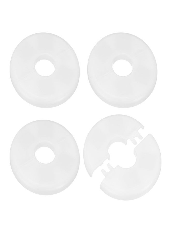 M METERXITY 4-Pack Wall Split Flange, for 0.8 Inch/20mm OD Pipe ABS Escutcheon Plate Round Self-Adhesive Plumbing Cover Plates for Water Pipe/Faucet [White] - Image 1