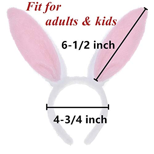 TopTie Easter Bunny Ears Headband for Adults & Kids, Plush Rabbit Hair Hoop Cosplay Costume - Image 3